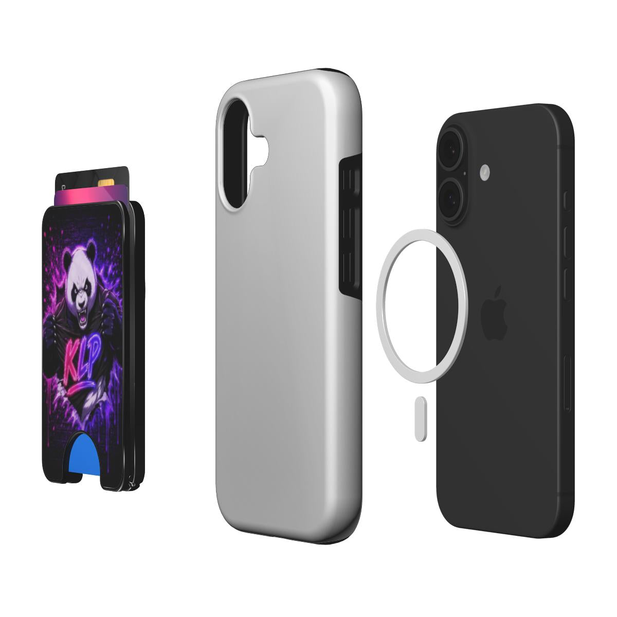 Portefeuille Magnétique KLP Panda Neon Violet – MagSafe